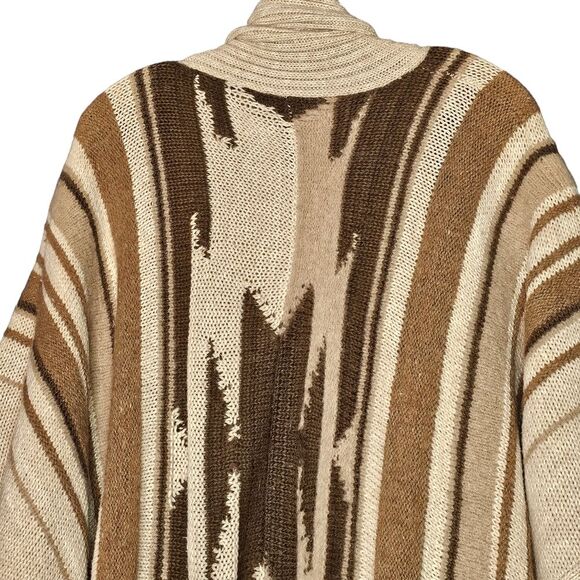 Lauren Ralph Lauren Sweaters - Ralph Lauren Neutral Aztec Southwest Western Wool Blend Poncho Cardigan Size L